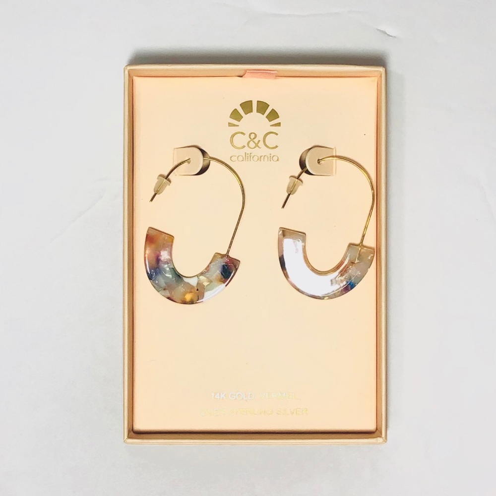 C&C California small abstract gold hoop earrings.